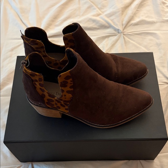 Pierre Dumas Shoes - Pierre Dumas Brown Boots with Leopard Detail